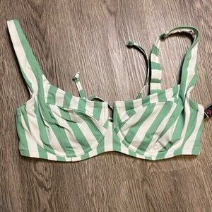 Victoria’s Secret green & white Swimsuit / Bikini top - 36DD NWT